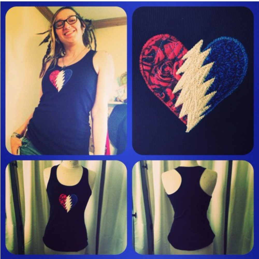 Steal-Your-Heart  ❤⚡💀 Stole-My-Heart Custom Made Tank ToP… Grateful Dead